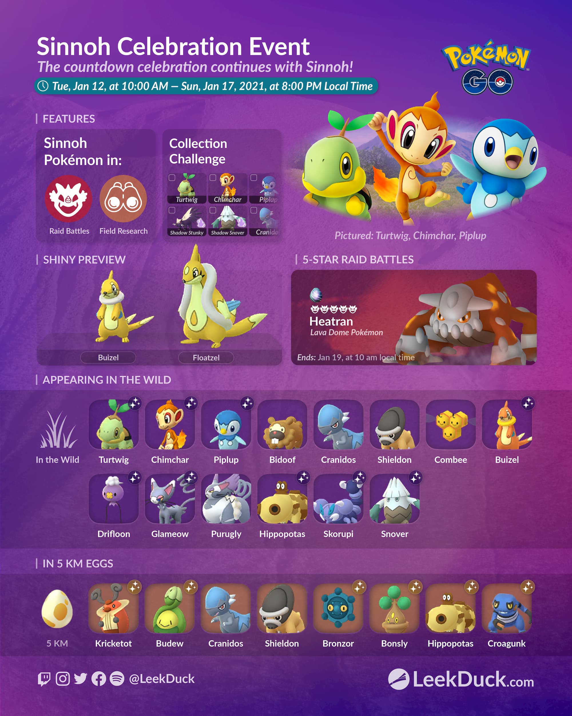 Sinnoh Celebration Event Leek Duck Pokémon GO News and Resources